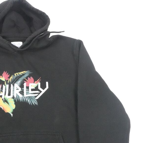 Hurley Hoodie Mens Medium Tropical Floral Graphic Surf Enjoy Pullover Sweatshirt - Picture 8 of 16